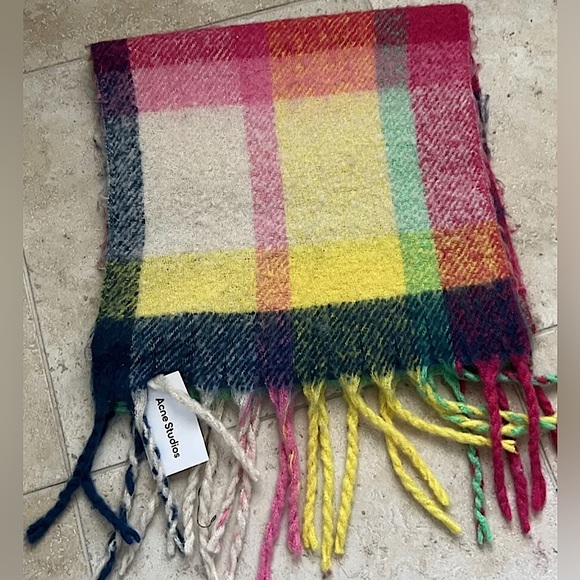 Acne Studios Wool Muti Colored Fringe Scarf $325 - Picture 6 of 7